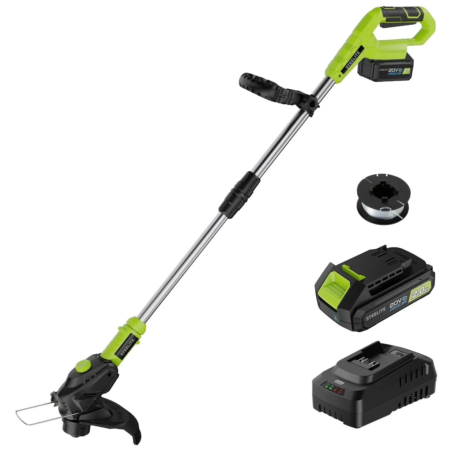 Steelite 21V Max Cordless String Trimmer,Battery Powered Weed Wacker & Lightweight Grass Trimmer with 2.0Ah Battery for Trimming and Edging