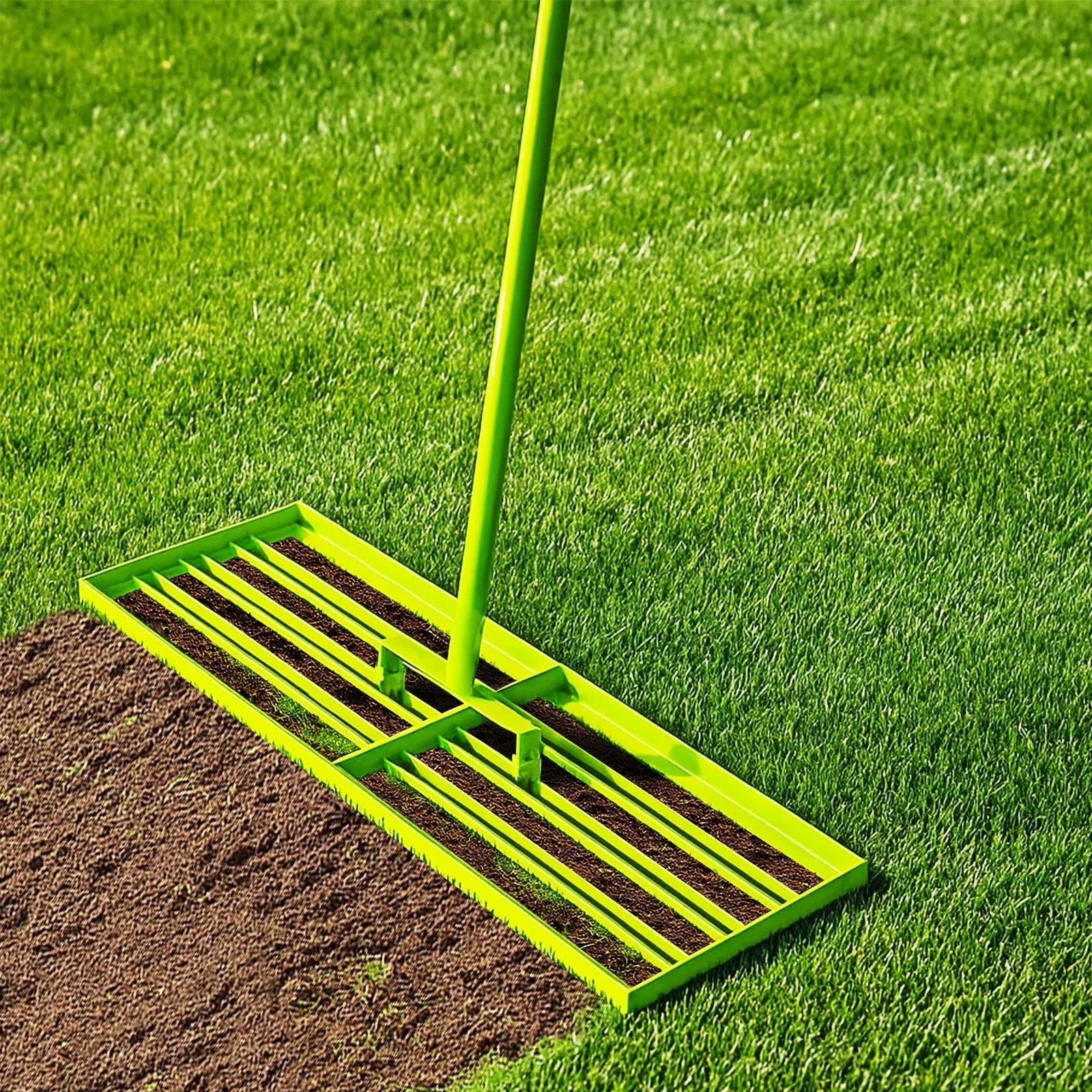 Steelite Lawn Leveling Rake, 30"x10" Heavy Duty Lawn Level Tool with 72 Inch Adjustable Handle