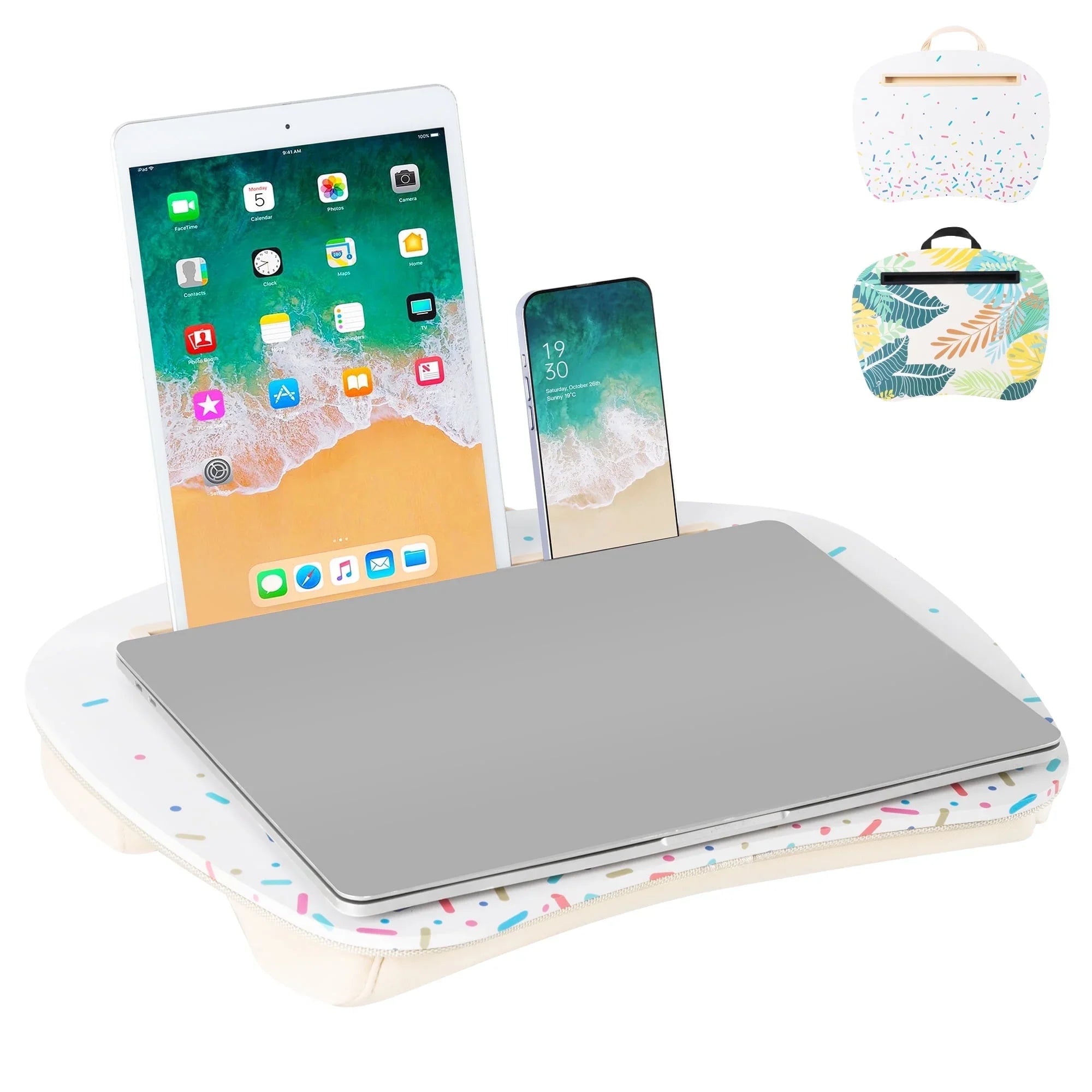 VUSIGN Portable Lap Laptop Desk with Pillow Cushion, Fits up to 15.6 inches Laptops, Laptop Tray, Anti-Slip Laptop Stand for Bed Desk Couch, Computer Accessories for Home Office