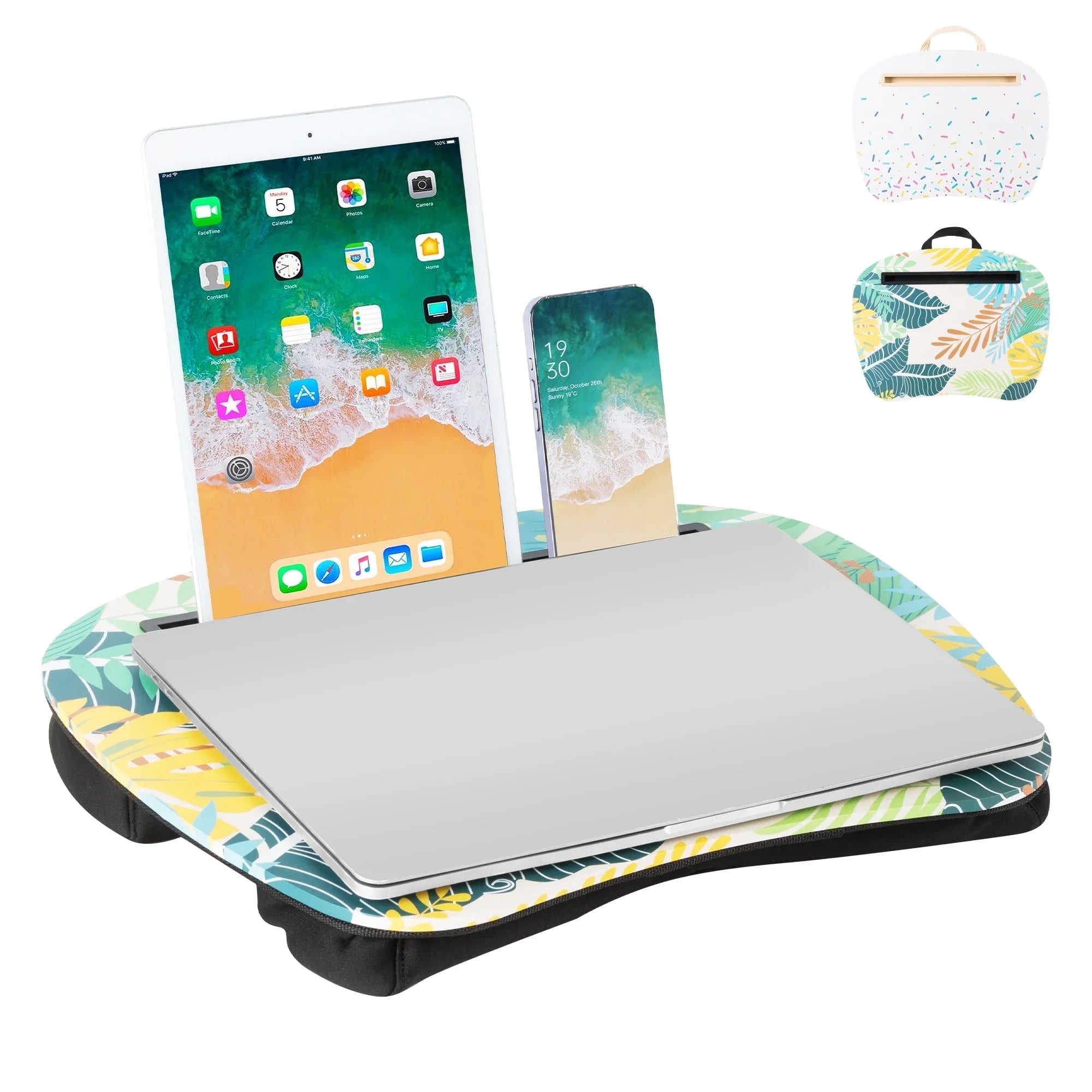 VUSIGN Portable Lap Laptop Desk with Pillow Cushion, Fits up to 15.6 Inches Laptops, Laptop Tray, Anti-Slip Laptop Stand for Bed Desk Couch, Computer Accessories for Home Office