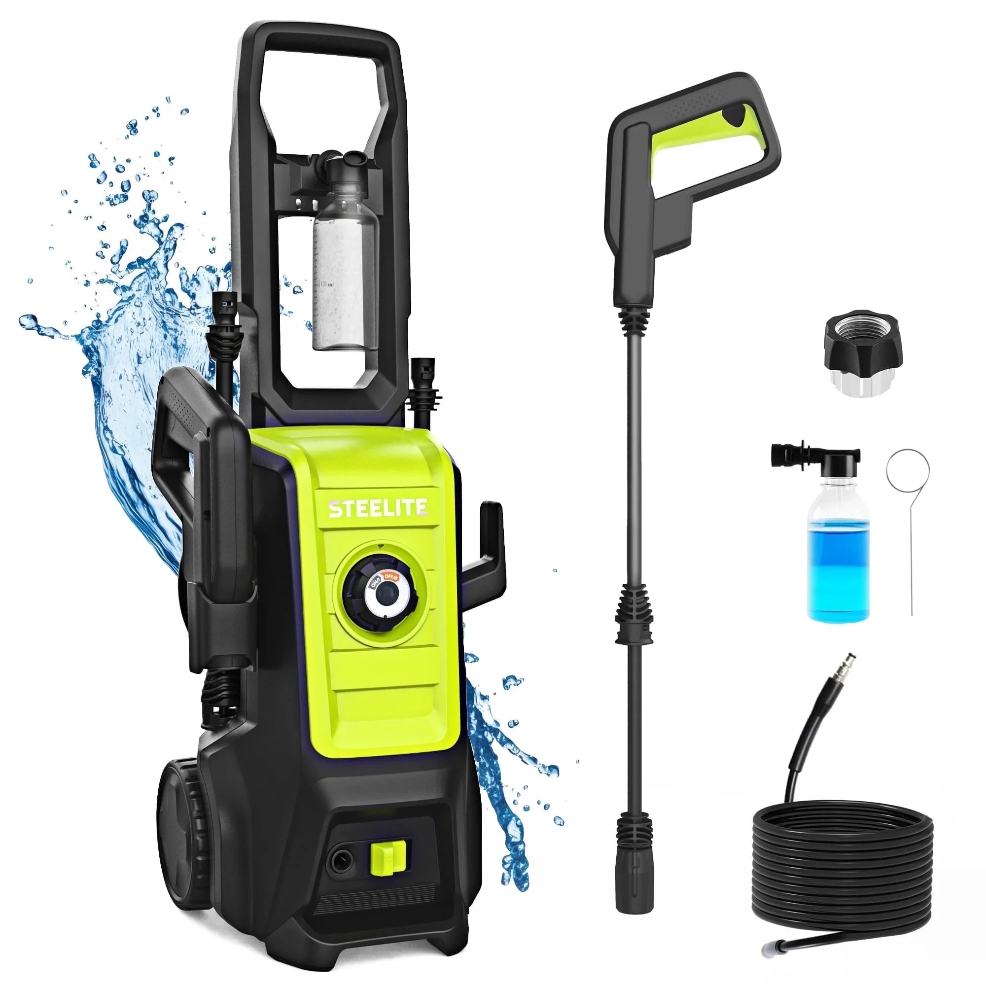 Steelite High Pressure Washer, 3500PSI 2.25 GPM Electric Power Washer Cleaner with Soap Bottle