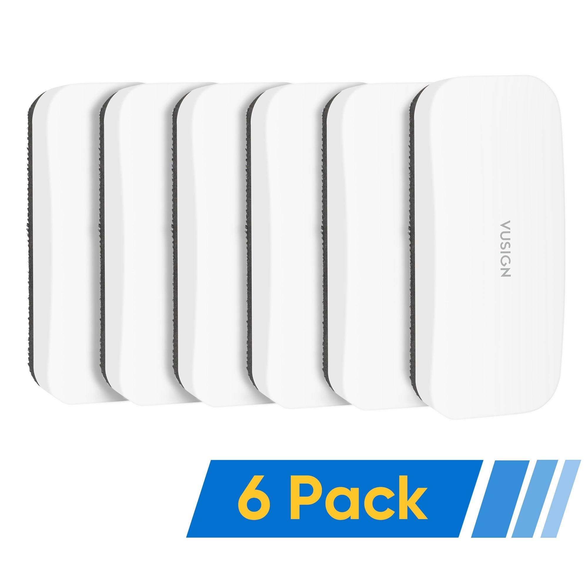 VUSIGN Magnetic Dry Erase Whiteboard Eraser, Eraser for Dry Erase Board, Office, Home, 6 Pack