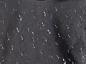 VUSIGN Fabric Storage Baskets with Bamboo Handles, Collapsible, Black Set of 2, L Size