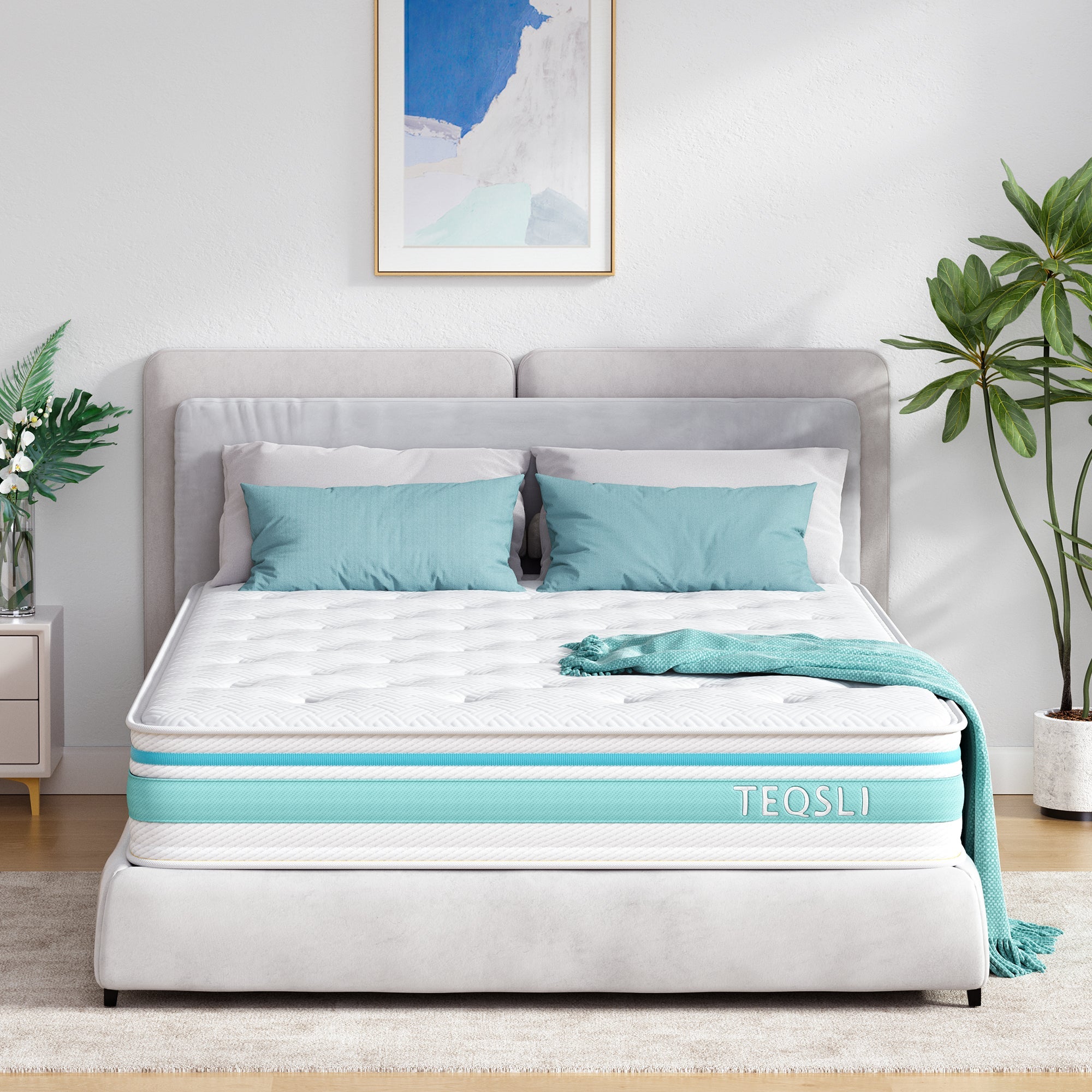 Full Size Mattress, 12 Inch Hybrid Mattress in a Box, Individual Pocket Spring Hybrid Mattresses for Cool Night & Pressure Relief, Medium Firm with Motion Isolating