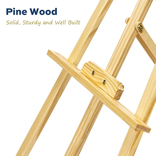 Finenolo Wooden Painting Easel, Adjustable Easel for Canvas Wedding Signs, Holds up to 48", Art Easel for Adults Beginners Students Artist