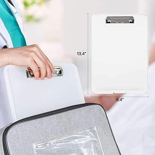 Nursing Clipboard with Storage, Deli Nurse Clipboard Clip Board Folder with 5 Quick Access Cheat Sheets for Nurses, Nursing Students, Doctors, Clear