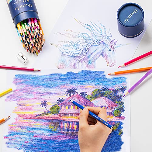 finenolo 72 Colored Pencils for Adult Coloring Books, Soft Core, Art Drawing Pencils for Artists Kids Beginners, Coloring Pencils Set with Sharpener for Coloring, Sketching, Painting