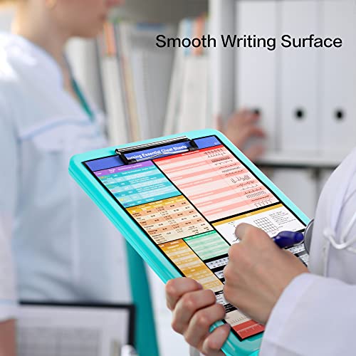 Nursing Clipboard with Storage, Deli Nurse Clipboard Clip Board Folder with 5 Quick Access Cheat Sheets for Nurses, Nursing Students, Doctors, Blue