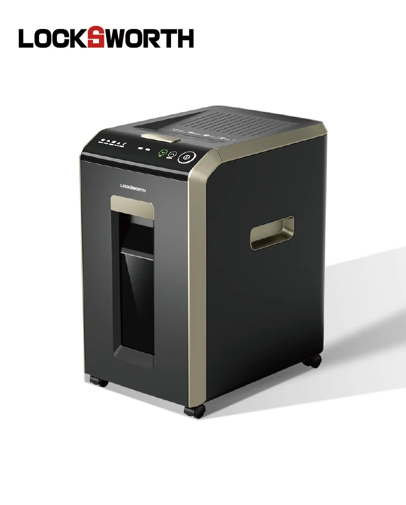 Locksworth-200-sheet Micro-Cut Paper Shredder for Office, P-5 High Security Shredders for Home Office Heavy Duty, Document Shredder, 8.5 Gallon Capacity