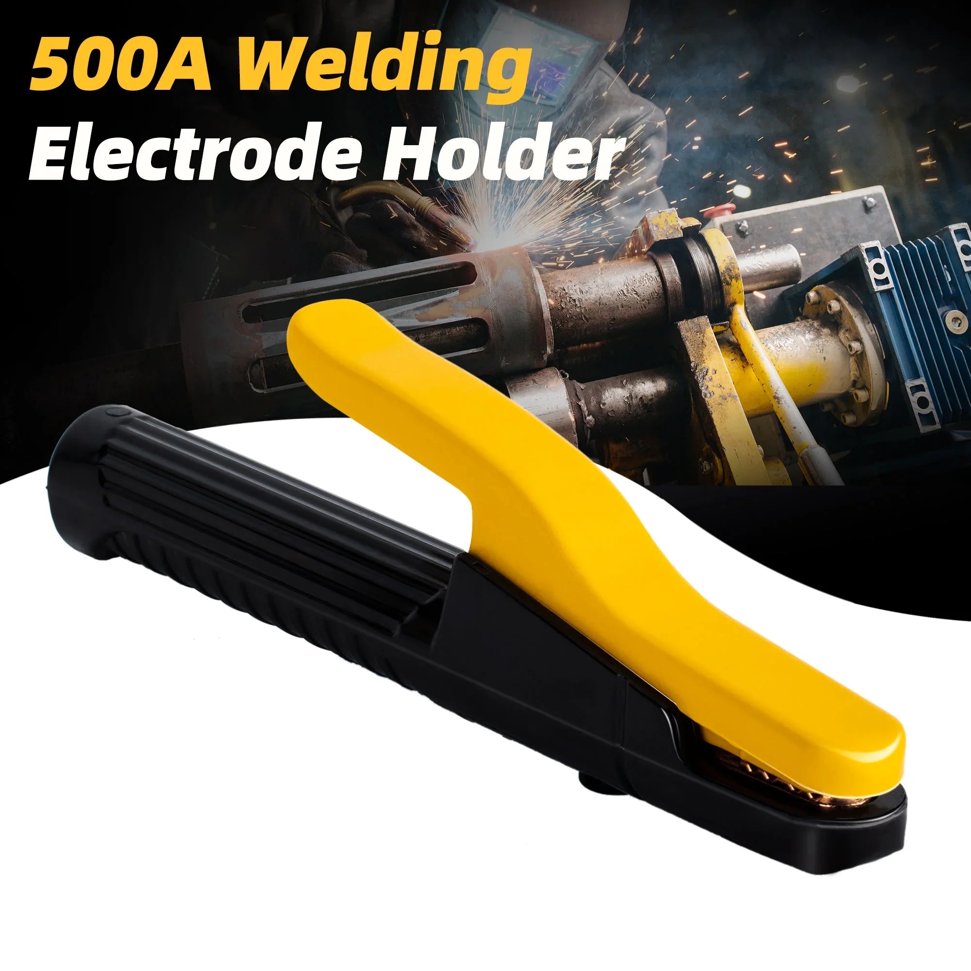 Deli 500A Welding Electrode Holder,Heavy Duty Electric Welding Pliers,Insulated Copper Welding Clamp,Groove Jaw Holding Plier for Maintenance Construction