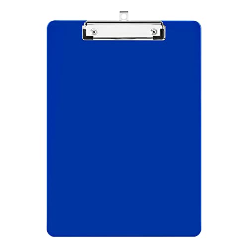 Deli Plastic Clipboard, Clipboards with Low Profile Clip, Standard A4 Letter Size Clipboard for Office, Nurses, Students, and Women, Size 12.4 ×9 Inch, Blue