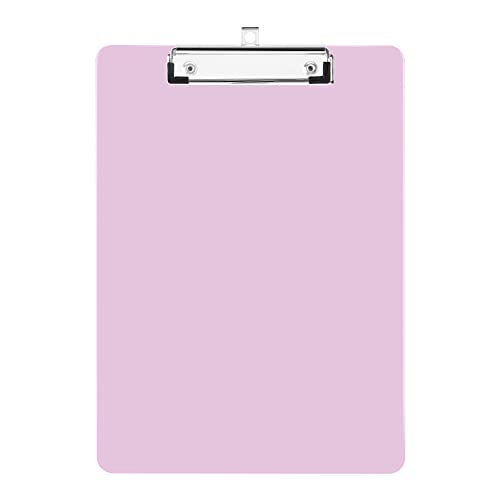 Deli Plastic Clipboard, Clipboards with Low Profile Clip, Standard A4 Letter Size Clipboard for Office, Nurses, Students, and Women, Size 12.4 ×9 Inch, Pink
