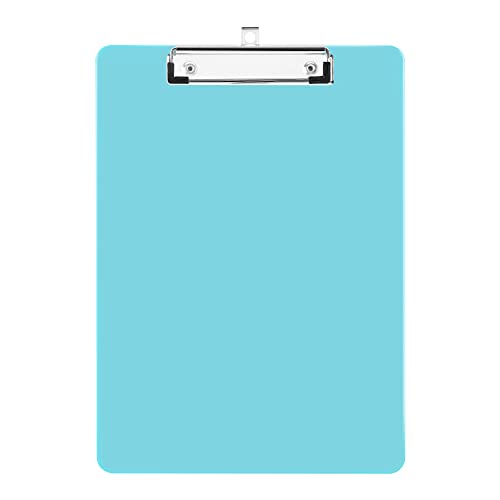 Deli Plastic Clipboard, Clipboards with Low Profile Clip, Standard A4 Letter Size Clipboard for Office, Nurses, Students, and Women, Size 12.4 ×9 Inch, Sky Blue