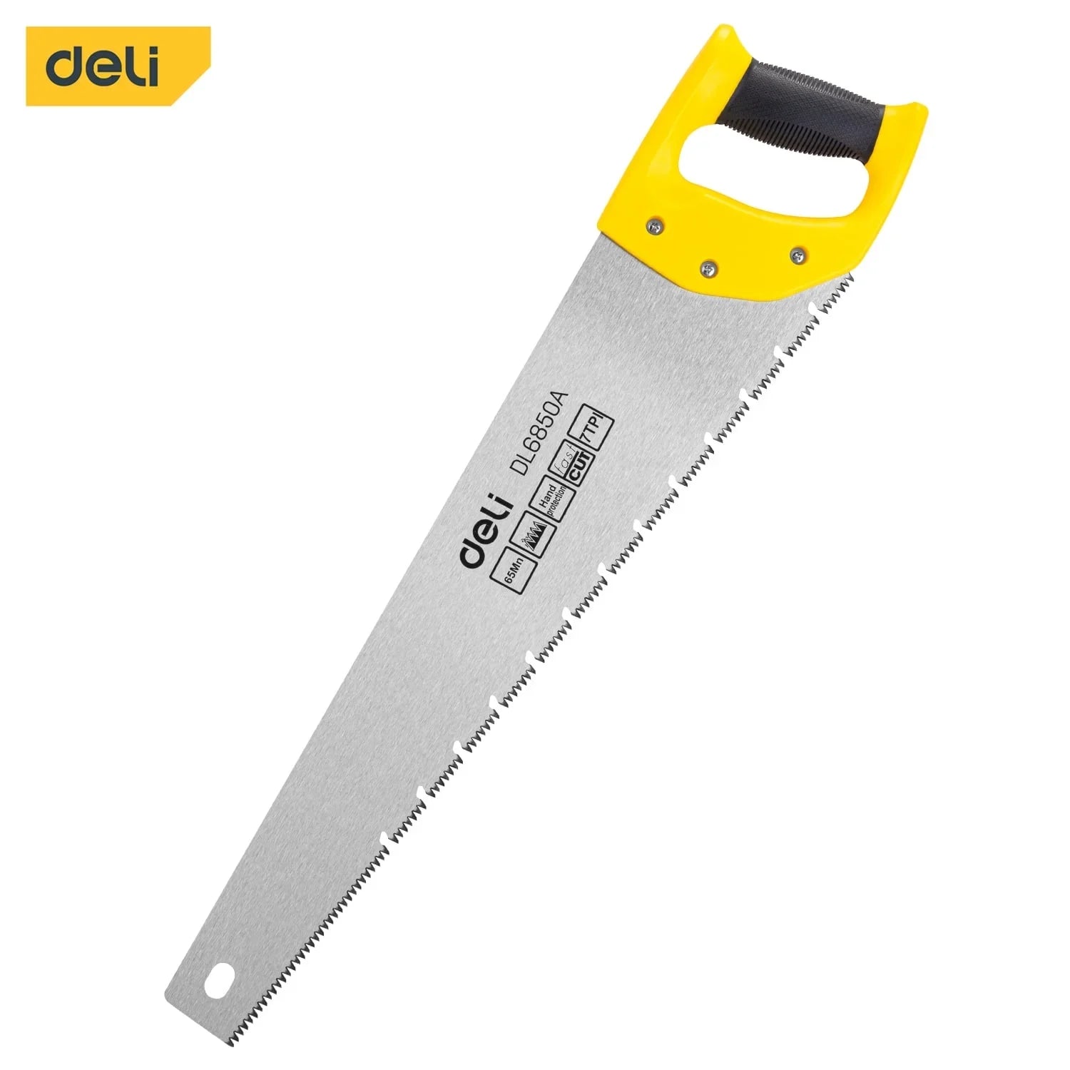 Deli 20-Inch SK5 High Carbon Steel Fast Hand Saw,7 TPI Fine-Cut Soft-Grip Handsaw with Ergonomic Non-Slip Handle