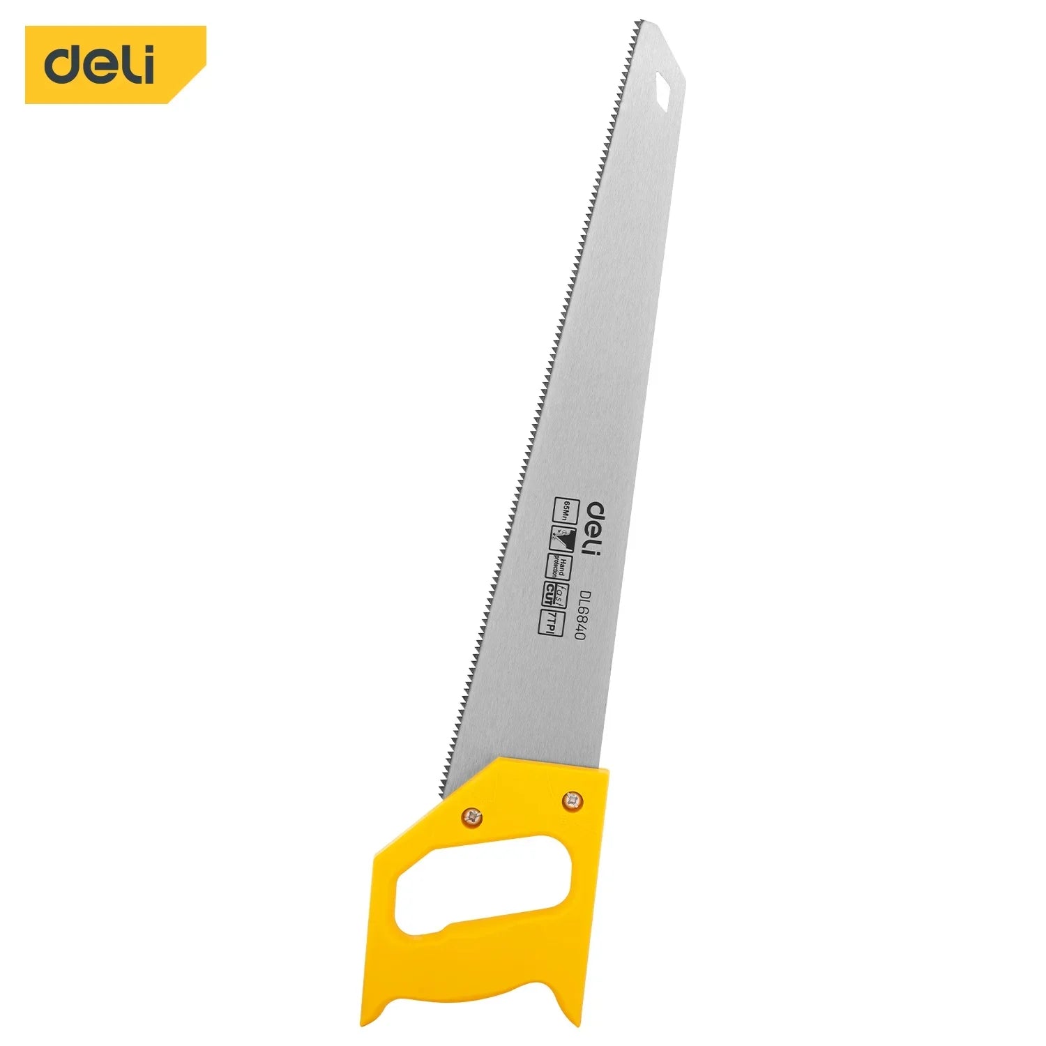 Deli 15-Inch Hand Saw,7 TPI Fine-Cut Soft-Grip Handsaw with Ergonomic Non-Slip Handle
