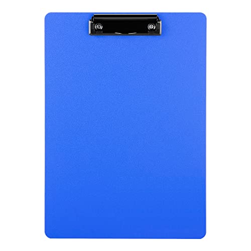 Deli Plastic Clipboard, Clip Board with Low Profile Clip, A4 Letter Size Clipboards for Nurses, Students, Coach, Office, Blue
