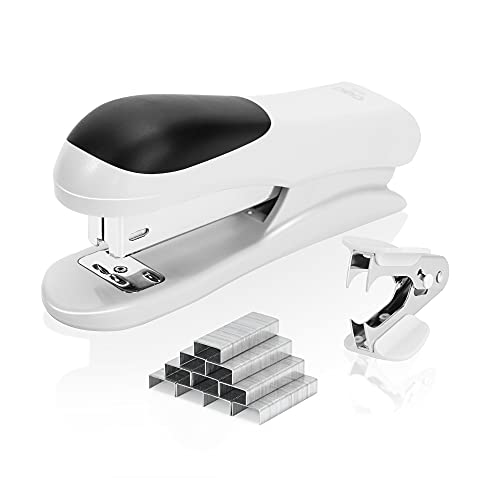 eli Stapler Value Pack, Desktop Standard Staplers, 20 Sheet Capacity, Includes Staples & Staple Remover, White