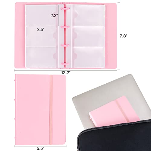 deli Business Card Holder, Credit Card Holder, Rolodex, Business Card Holder Organizer for Women, Hold 180 Cards, Pink