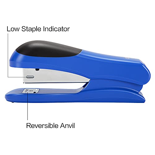 eli Stapler Value Pack, Desktop Standard Staplers, 20 Sheet Capacity, Includes Staples & Staple Remover, Blue
