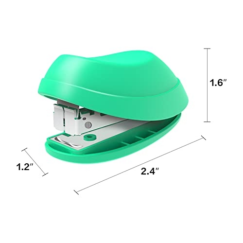 Deli Mini Stapler, 15 Sheet Capacity, Includes Built-in Staple Remover & 1000pcs NO.10 Staples, Green