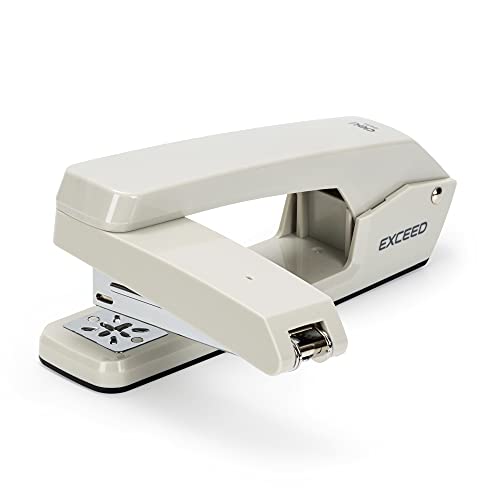 Deli Swing-Arm Swivel Stapler, 25 Sheet Capacity, 360 Degree Rotate Desktop Staplers for Booklet or Book Binding, White