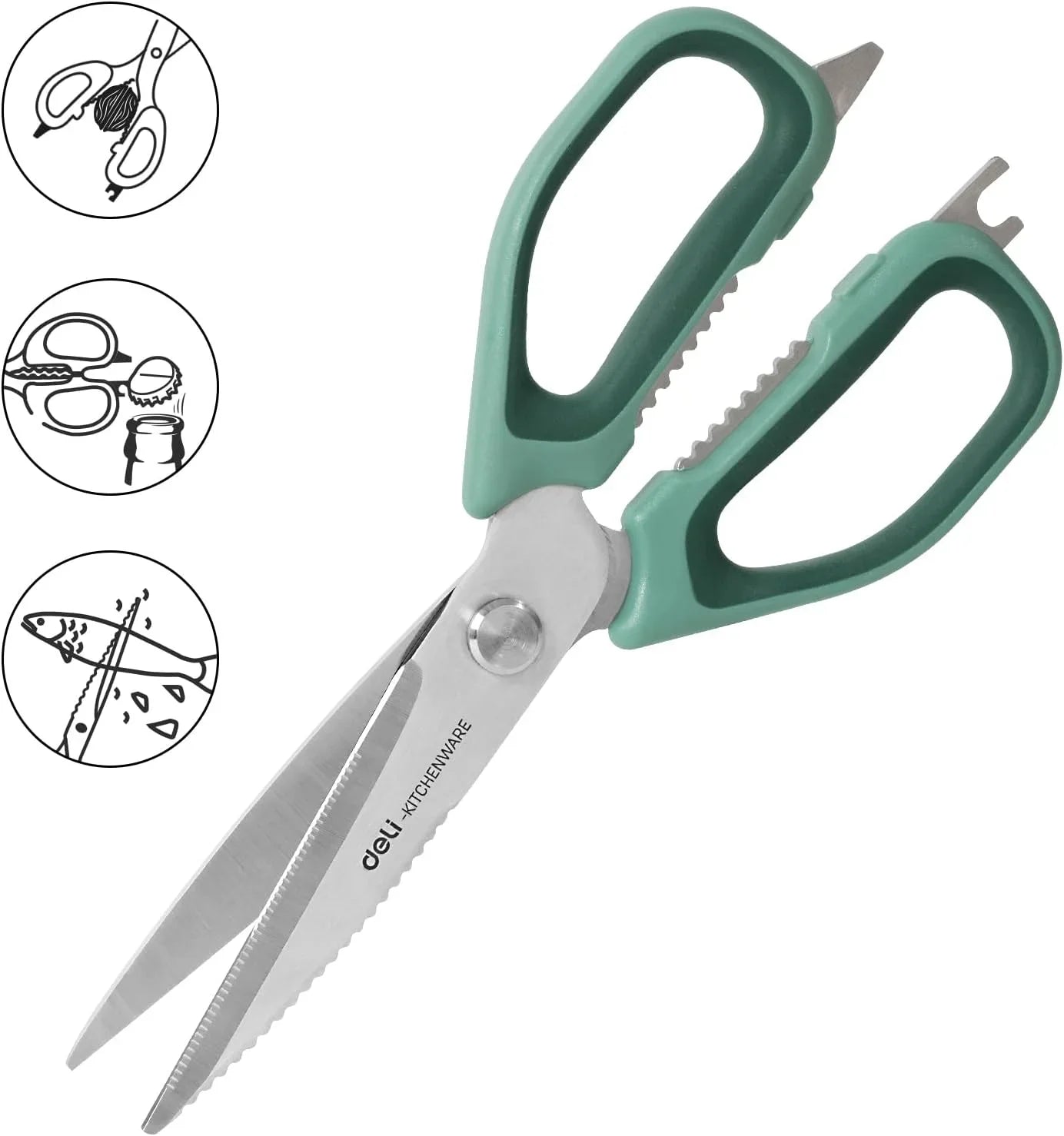 Deli Kitchen Scissor 5 in 1,Kitchen Shears Heavy Duty Kitchen Scissors with Stainless Steel Shears, Dishwasher Cooking Safe Scissors, Multi-function Scissors For Food