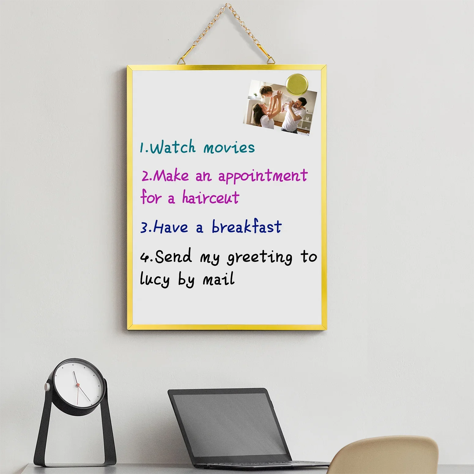 VUSIGN Small Dry Erase White Board, 16" X 12" Portable Aluminum Frame Mini Whiteboard, Magnetic Board for Wall, Office, Home, Kitchen, School.