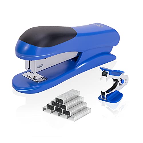 eli Stapler Value Pack, Desktop Standard Staplers, 20 Sheet Capacity, Includes Staples & Staple Remover, Blue