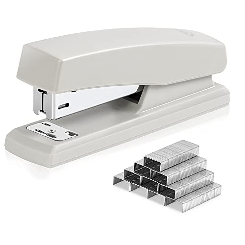 Deli Stapler, Desktop Staplers with 640 Staples, Office Stapler, 25 Sheet Capacity, White