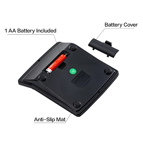 Calculator, Deli Standard Function Desktop Calculators with 12 Digit Large LCD Display and Sensitive Button, Solar Battery Dual Power Office Calculator, Black
