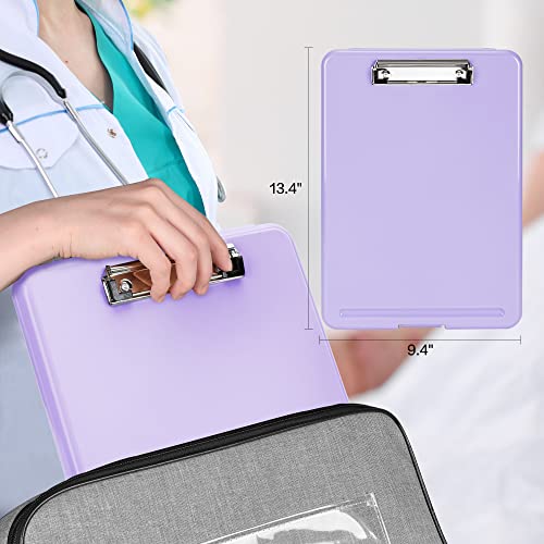Deli Nursing Clipboard with Storage, Nurse Clipboard with 5 Quick Access Cheat Sheet for Nurses, Nursing Students, Doctor, Medical Professionals, Purple