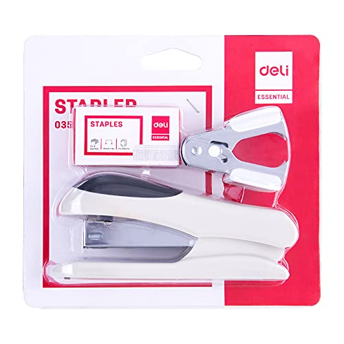 eli Stapler Value Pack, Desktop Standard Staplers, 20 Sheet Capacity, Includes Staples & Staple Remover, White