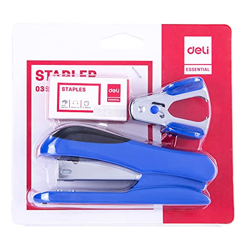 eli Stapler Value Pack, Desktop Standard Staplers, 20 Sheet Capacity, Includes Staples & Staple Remover, Blue