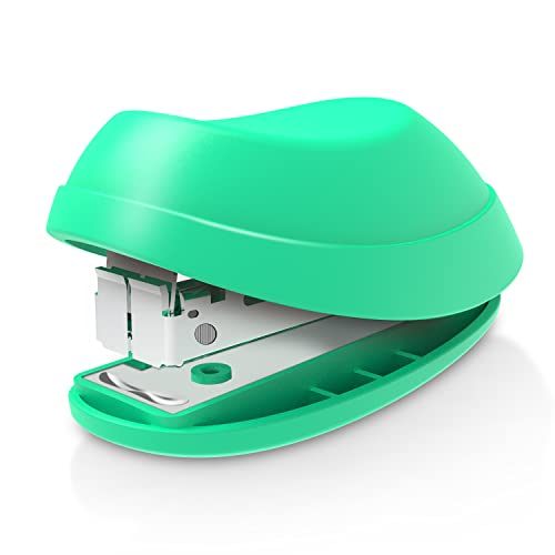 Deli Mini Stapler, 15 Sheet Capacity, Includes Built-in Staple Remover & 1000pcs NO.10 Staples, Green