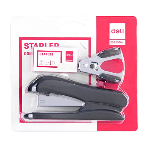 eli Stapler Value Pack, Desktop Standard Staplers, 20 Sheet Capacity, Includes Staples & Staple Remover, Black