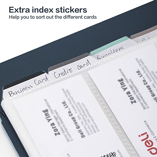 deli Business Card Book Holder, Business Card Organizer, Name Card Book Holder, Portable Office Business Card Holder, Hold 180 Cards, Blue