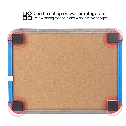 Deli Magnetic Dry Erase Board, 8.5 x 11 Inches, Small White Board with Markers & Magnets for Refrigerator, Locker, Kids, Students, Blue Frame