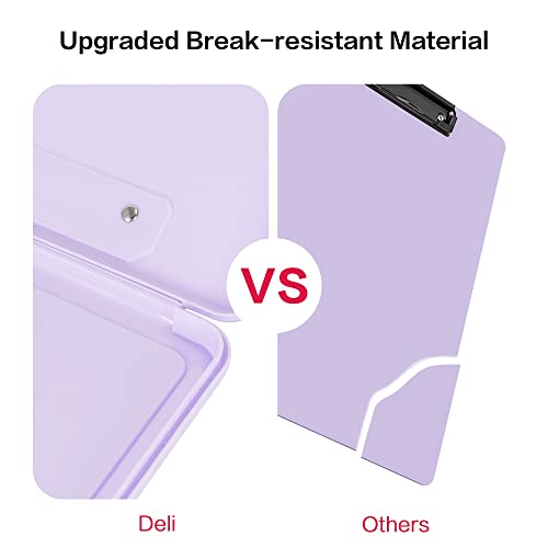 Deli Nursing Clipboard with Storage, Nurse Clipboard with 5 Quick Access Cheat Sheet for Nurses, Nursing Students, Doctor, Medical Professionals, Purple