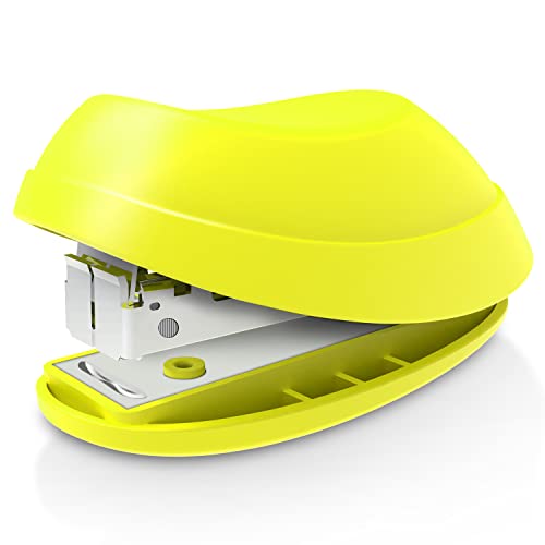 Deli Mini Stapler, 15 Sheet Capacity, Includes Built-in Staple Remover & 1000pcs NO.10 Staples, Yellow