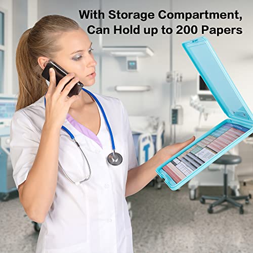 Deli Nursing Clipboard with Storage, Nurse Clipboard with 5 Quick Access Cheat Sheet for Nurses, Nursing Students, Doctor, Medical Professionals, Lake Blue