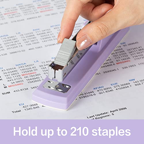 Deli Stapler, Desktop Stapler, Office Stapler, 20 Sheet Capacity, Includes 1000 Staples and Staple Remover, Purple