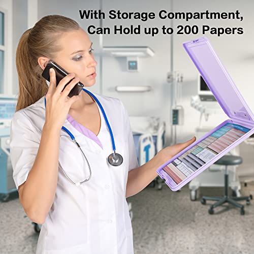 Deli Nursing Clipboard with Storage, Nurse Clipboard with 5 Quick Access Cheat Sheet for Nurses, Nursing Students, Doctor, Medical Professionals, Purple