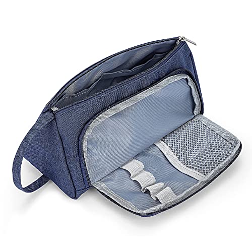 deli Big Capacity Pencil Case Large Storage Pouch Marker Pen Case Stationery Bag for 15~20 Adults, Blue