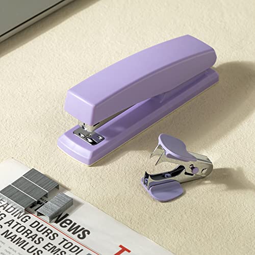 Deli Stapler, Desktop Stapler, Office Stapler, 20 Sheet Capacity, Includes 1000 Staples and Staple Remover, Purple