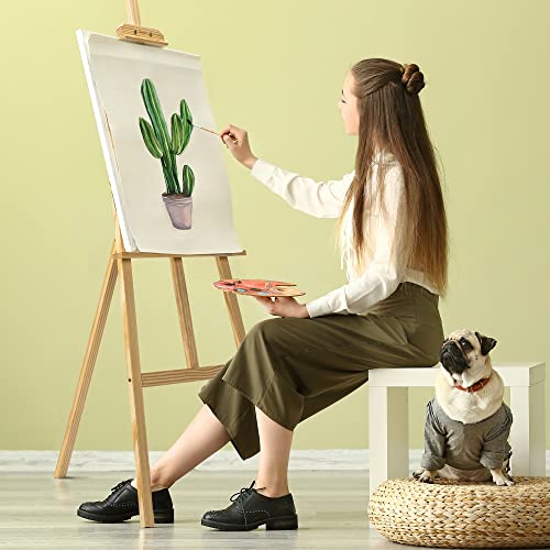 Finenolo Wooden Painting Easel, Adjustable Easel for Canvas Wedding Signs, Holds up to 48", Art Easel for Adults Beginners Students Artist