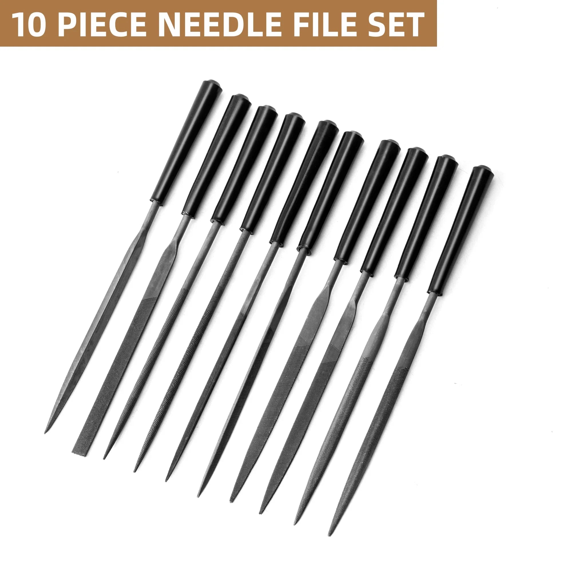 Deli 10 Piece Mini Diamond Needle File Set,5.5in Alloy Steel Files,Small Metal Hand Tools Set for Glass Wood Stone Jewelry
