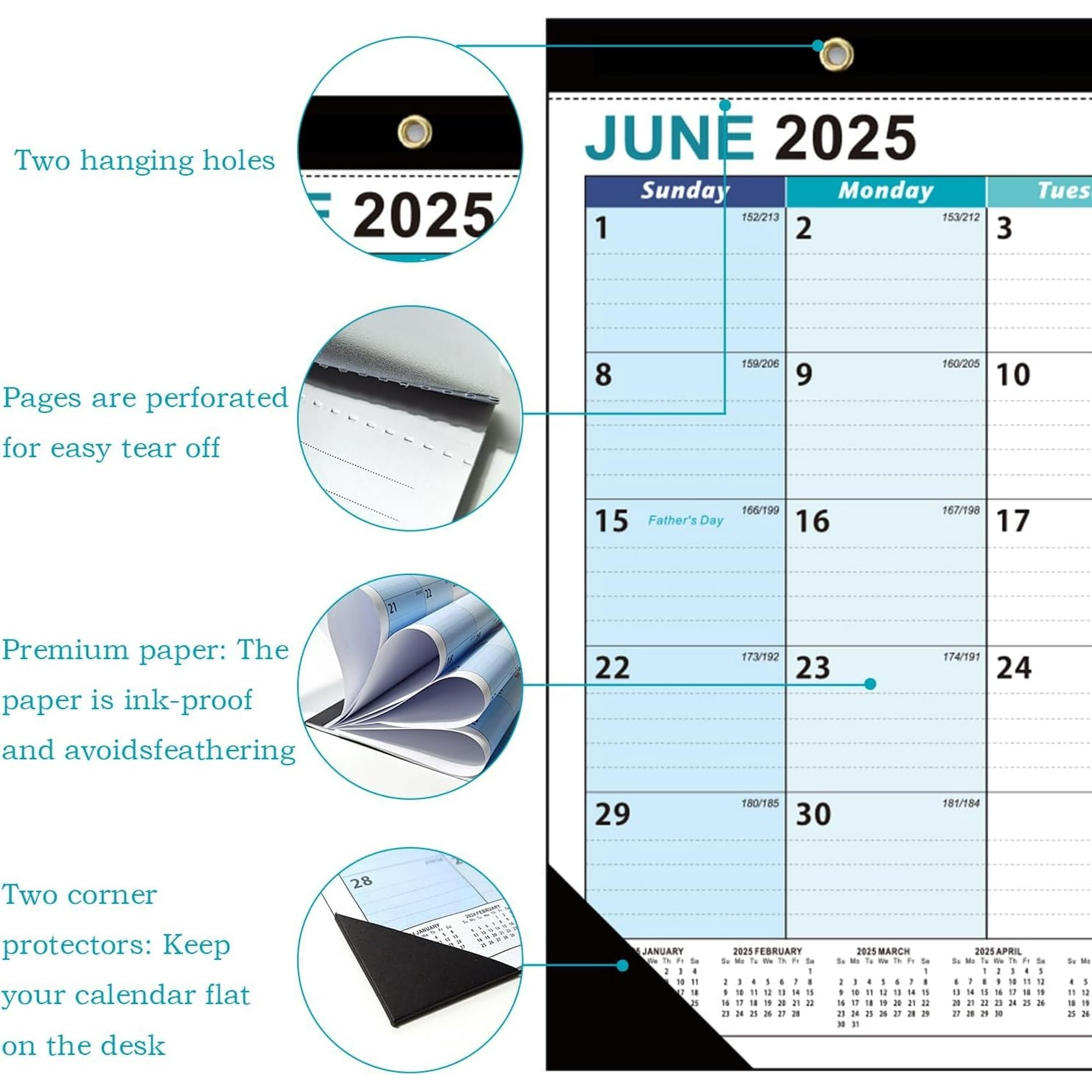 Deli Desk Calendar 2026 Stripes